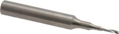 Onsrud - 1/16" Cutting Diam x 1/4" Length of Cut, 1 Flute, Upcut Spiral Router Bit - Uncoated, Right Hand Cut, Solid Carbide, 2" OAL x 1/4" Shank Diam, Single Edge, 21° Helix Angle - USA Tool & Supply