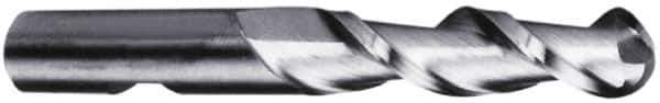 Hertel - 7/8" Diam, 1-7/8" LOC, 2 Flute High Speed Steel Ball End Mill - Uncoated, Single End, 4-1/8" OAL, 7/8" Shank Diam - USA Tool & Supply