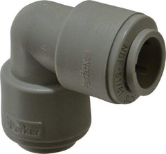 Parker - 1/2" Outside Diam, Acetal Push-to-Connect Tube Union Elbow - 250 Max psi, Tan - USA Tool & Supply