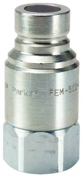 Parker - 1-1/16-12 SAE Steel Hydraulic Hose Female Straight Thread Nipple - 3,625 psi - USA Tool & Supply