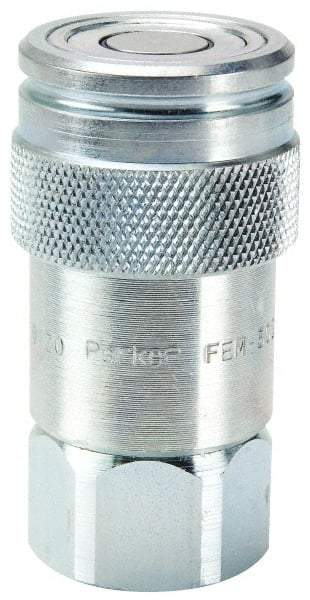 Parker - 1-1/16-12 SAE Steel Hydraulic Hose Female Straight Thread Coupler & No Lock Fitting - 3,625 psi - USA Tool & Supply