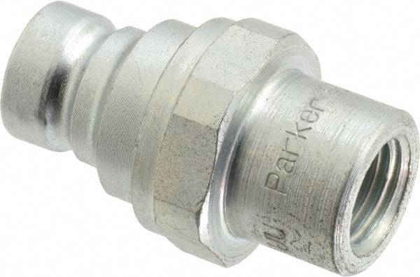 Parker - 1/4-18 NPSF Steel Hydraulic Hose Female Pipe Thread Nipple - 4,568 psi - USA Tool & Supply