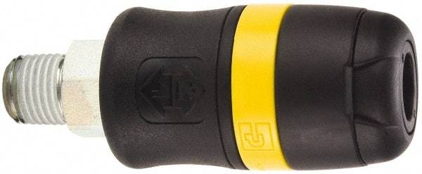 Parker - 3/8 Male NPTF Industrial Pneumatic Hose Coupler - Polyamide, 3/8" Body Diam - USA Tool & Supply