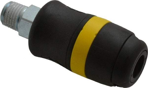 Parker - 1/4 Male NPTF Industrial Pneumatic Hose Coupler - Polyamide, 1/4" Body Diam - USA Tool & Supply