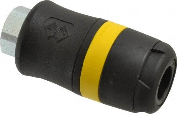 Parker - 3/8 Female NPTF Industrial Pneumatic Hose Coupler - Polyamide, 3/8" Body Diam - USA Tool & Supply