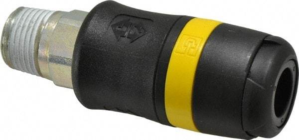 Parker - 1/2 Male NPTF Industrial Pneumatic Hose Coupler - Polyamide, 3/8" Body Diam - USA Tool & Supply
