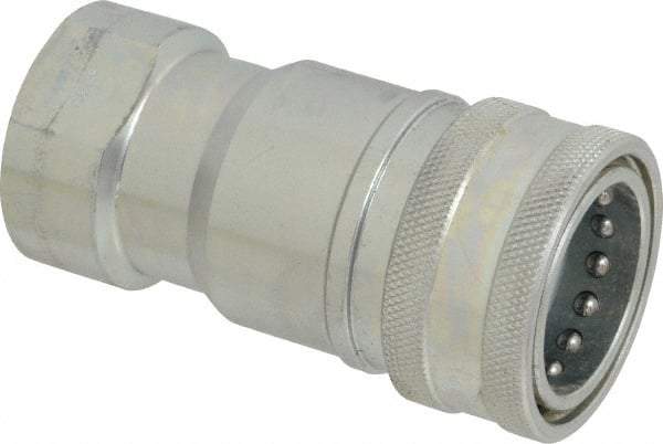 Parker - 1 NPTF Steel Hydraulic Hose Female Pipe Thread Coupler - 4,000 psi - USA Tool & Supply