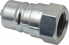Parker - 1 NPTF Steel Hydraulic Hose Female Pipe Thread Nipple - 4,000 psi - USA Tool & Supply