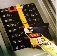 3M - 1-1/2 Wide, Circuit Breaker Panel Lockout Bar - 7 Padlocks, 14 Circuits - USA Tool & Supply