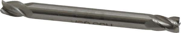 Made in USA - 3/16", 9/32" LOC, 3/16" Shank Diam, 2" OAL, 4 Flute, High Speed Steel Square End Mill - Double End, Uncoated - USA Tool & Supply