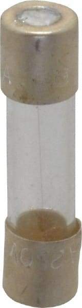 Cooper Bussmann - 250 VAC, 32 VDC, 0.3 Amp, Fast-Acting Miniature Glass Fuse - 20mm OAL, 10 at 125 V kA Rating, 5mm Diam - USA Tool & Supply