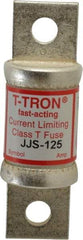 Cooper Bussmann - 600 VAC, 125 Amp, Fast-Acting General Purpose Fuse - Bolt-on Mount, 3-1/4" OAL, 200 at AC (RMS) kA Rating, 7/8" Diam - USA Tool & Supply