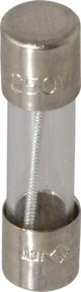 Cooper Bussmann - 250 VAC, 32 VDC, 1 Amp, Time Delay Miniature Glass Fuse - 20mm OAL, 10 at 125 V kA Rating, 5mm Diam - USA Tool & Supply
