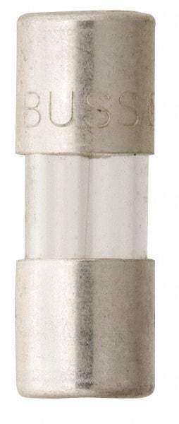 Cooper Bussmann - 250 VAC, 32 VDC, 0.5 Amp, Fast-Acting Miniature Glass Fuse - 15mm OAL, 10 at 125 V kA Rating, 5mm Diam - USA Tool & Supply