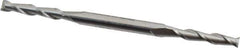 Made in USA - 5/32", 7/8" LOC, 3/16" Shank Diam, 3-1/4" OAL, 2 Flute, High Speed Steel Square End Mill - Double End, Uncoated, Spiral Flute, 30° Helix, Centercutting - USA Tool & Supply