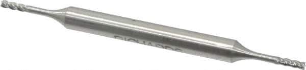 Made in USA - 1/16", 7/32" LOC, 3/16" Shank Diam, 2-1/2" OAL, 4 Flute, High Speed Steel Square End Mill - Double End, Uncoated - USA Tool & Supply
