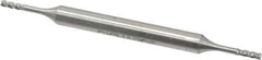 Made in USA - 1/16", 7/32" LOC, 3/16" Shank Diam, 2-1/2" OAL, 4 Flute, High Speed Steel Square End Mill - Double End, Uncoated - USA Tool & Supply