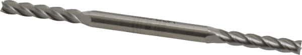 Made in USA - 5/32", 7/8" LOC, 3/16" Shank Diam, 3-1/4" OAL, 4 Flute, High Speed Steel Square End Mill - Double End, Uncoated - USA Tool & Supply