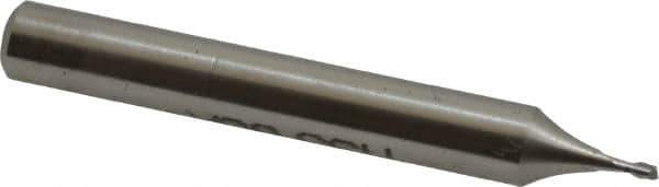 Made in USA - 0.04", 0.06" LOC, 3/16" Shank Diam, 1-1/2" OAL, 2 Flute, High Speed Steel Square End Mill - Single End, Uncoated, Centercutting - USA Tool & Supply