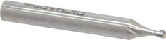 Made in USA - 0.07", 0.105" LOC, 3/16" Shank Diam, 1-1/2" OAL, 2 Flute, High Speed Steel Square End Mill - Single End, Uncoated, Centercutting - USA Tool & Supply