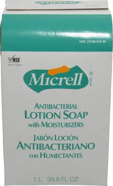 MICRELL - 1 L Dispenser Refill Liquid Soap - Antibacterial, Amber, Light Fragrance Scent - USA Tool & Supply