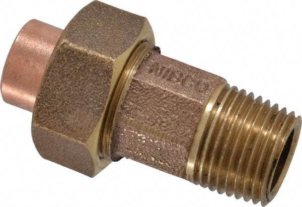 NIBCO - 1/2" Cast Copper Pipe Union - C X M, Pressure Fitting - USA Tool & Supply