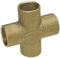 NIBCO - 1-1/2" Cast Copper Pipe Cross - C x C x C x C, Pressure Fitting - USA Tool & Supply