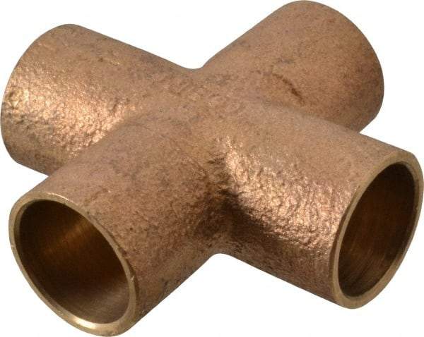 NIBCO - 1/2" Cast Copper Pipe Cross - C x C x C x C, Pressure Fitting - USA Tool & Supply