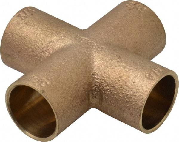 NIBCO - 3/4" Cast Copper Pipe Cross - C x C x C x C, Pressure Fitting - USA Tool & Supply