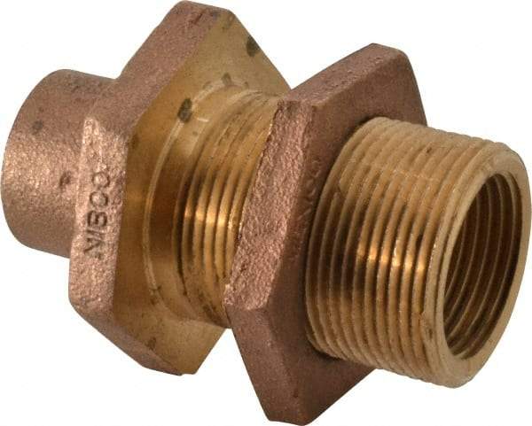 NIBCO - 1" Cast Copper Pipe Bulkhead - C x F, Pressure Fitting - USA Tool & Supply