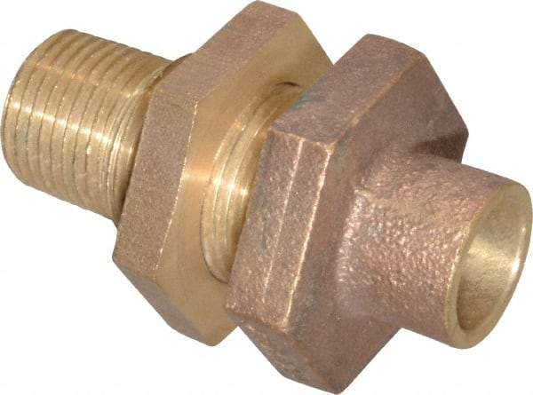 NIBCO - 1/2" Cast Copper Pipe Bulkhead - C X M, Pressure Fitting - USA Tool & Supply