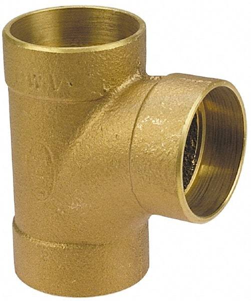 NIBCO - 4 x 4 x 3", Cast Copper Drain, Waste & Vent Pipe Tee - C x C x C - USA Tool & Supply
