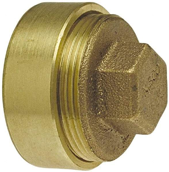 NIBCO - 3 x 2-1/2", Cast Copper Drain, Waste & Vent Pipe Flush Cleanout - Ftg x CO with Plug - USA Tool & Supply