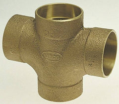 NIBCO - 3 x 3 x 1-1/2 x 1-1/2", Cast Copper Drain, Waste & Vent Pipe Double Tee - C x C x C x C - USA Tool & Supply