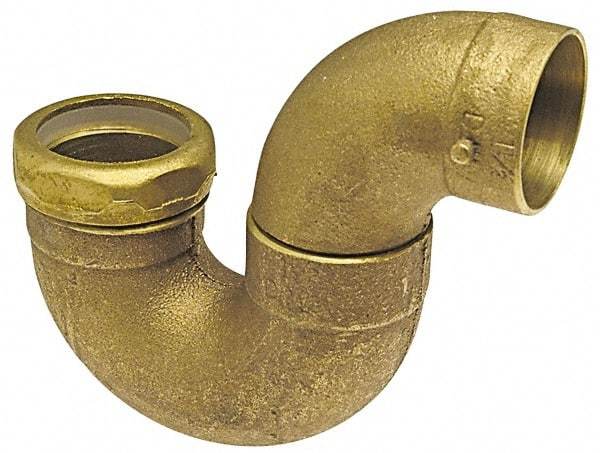 NIBCO - 1-1/2", Cast Copper Drain, Waste & Vent Pipe P Trap - C x SJ - USA Tool & Supply