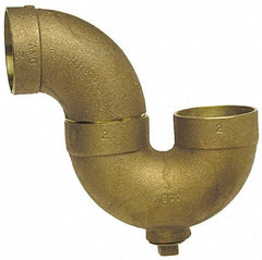 NIBCO - 3", Cast Copper Drain, Waste & Vent Pipe P Trap with CO - C x C with Plugs - USA Tool & Supply