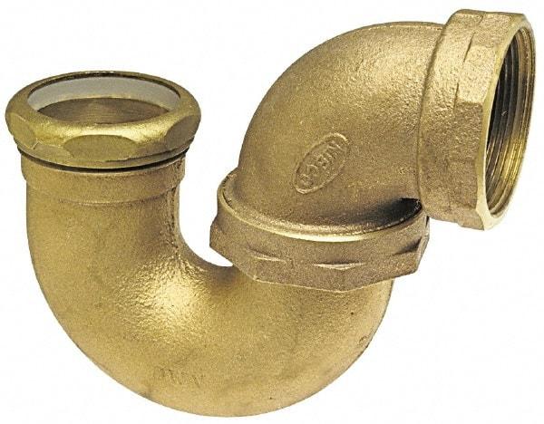 NIBCO - 2", Cast Copper Drain, Waste & Vent Pipe P Trap with Union - F x SJ - USA Tool & Supply