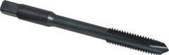 Kennametal - 3/8-16 UNC 3 Flute H3 Oxide Finish High Speed Steel Spiral Point Extension Tap - Plug Chamfer, 4" OAL, 3B Class of Fit - Exact Industrial Supply
