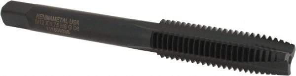 Kennametal - M12x1.75 Metric Coarse 3 Flute D6 Oxide Finish High Speed Steel Spiral Point Extension Tap - Plug Chamfer, 4" OAL, 6H Class of Fit - USA Tool & Supply