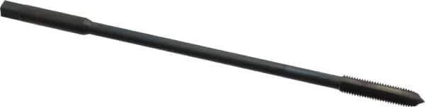 Kennametal - 1/4-28 UNF 2 Flute H3 Oxide Finish High Speed Steel Spiral Point Extension Tap - Plug Chamfer, 6" OAL, 3B Class of Fit - USA Tool & Supply