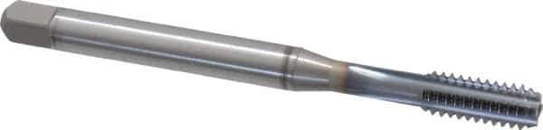 OSG - 1/4-20 UNC 3B 4 Flute TiCN Finish Powdered Metal Straight Flute Machine Tap - Bottoming, Right Hand Thread, 2-1/2" OAL, 1" Thread Length, H3 Limit, Oversize - Exact Industrial Supply