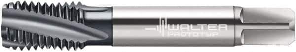 Walter-Prototyp - 7/8-14 UNF 4 Flute 3B Modified Bottoming Spiral Flute Tap - Cobalt, TiCN Finish, 4-11/16" OAL, Right Hand Flute, Right Hand Thread, Series A2345606 - USA Tool & Supply