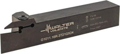 Walter - External Thread, 0.827" Max Depth of Cut, 3mm Min Groove Width, 150.01mm OAL, Right Hand Indexable Grooving Cutoff Toolholder - 25.4mm Shank Height x 25.4mm Shank Width, GX24-2E3/F3.. Insert Style, G1011 Toolholder Style - USA Tool & Supply