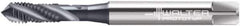 Walter-Prototyp - M3x0.50 Metric 3 Flute 6HX Modified Bottoming Spiral Flute Tap - Cobalt, TiCN Finish, 56mm OAL, Right Hand Flute, Right Hand Thread, Series M2051306 - Exact Industrial Supply