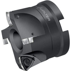 Walter - 63.5mm Cut Diam, 19.05mm Arbor Hole, 1.5mm Max Depth of Cut, Indexable Chamfer & Angle Face Mill - 5 Inserts, P 2633.- R14 Insert, Right Hand Cut, Through Coolant, Series F2330 - USA Tool & Supply