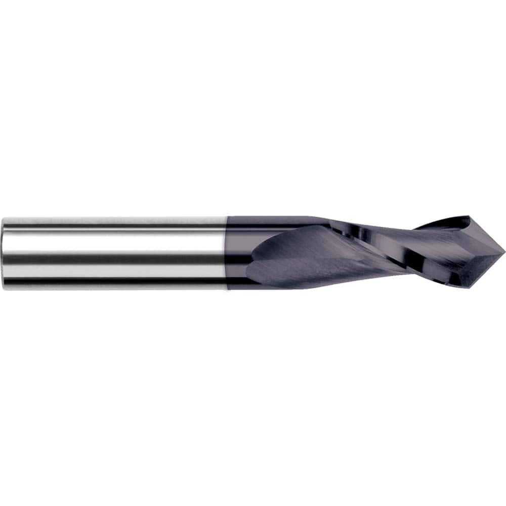 Harvey Tool - 3/8" Diam, 7/8" LOC, 2 Flute 90° Point Angle Solid Carbide Drill Mill - Exact Industrial Supply