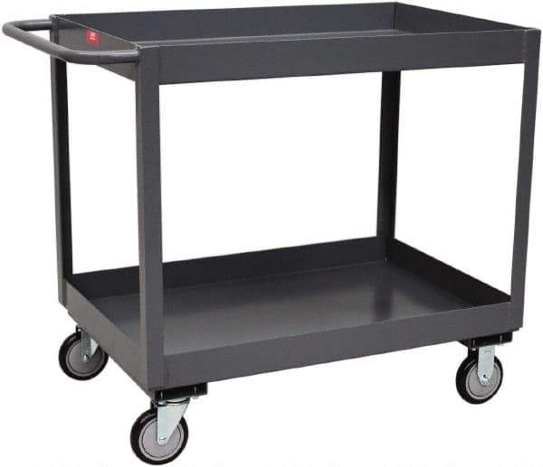 Jamco - 1,200 Lb Capacity, 18" Wide x 36" Long x 35" High Service Cart - 2 Shelf, Steel, Rubber Casters - USA Tool & Supply