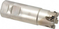 Seco - 1-1/4" Cut Diam, 0.157" Max Depth of Cut, 1-1/4" Shank Diam, 4" OAL, Indexable Square Shoulder End Mill - XNEX 04.. Inserts, Weldon Shank, 90° Lead Angle, Through Coolant, Series R217.96 - USA Tool & Supply
