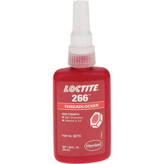 Loctite - 50 mL, Red, High Strength Threadlocker - Series 266 - USA Tool & Supply