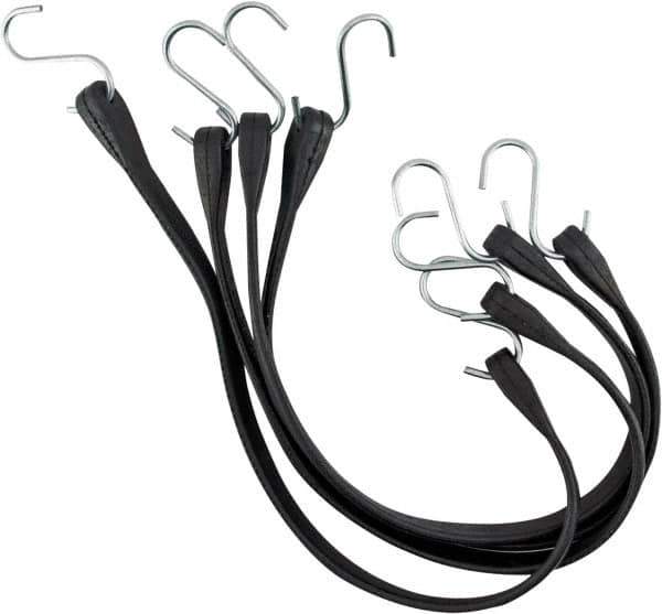 Erickson Manufacturing - Tarp Strap with S Hook - 10, 15, 21, 31" OAL, Black - USA Tool & Supply